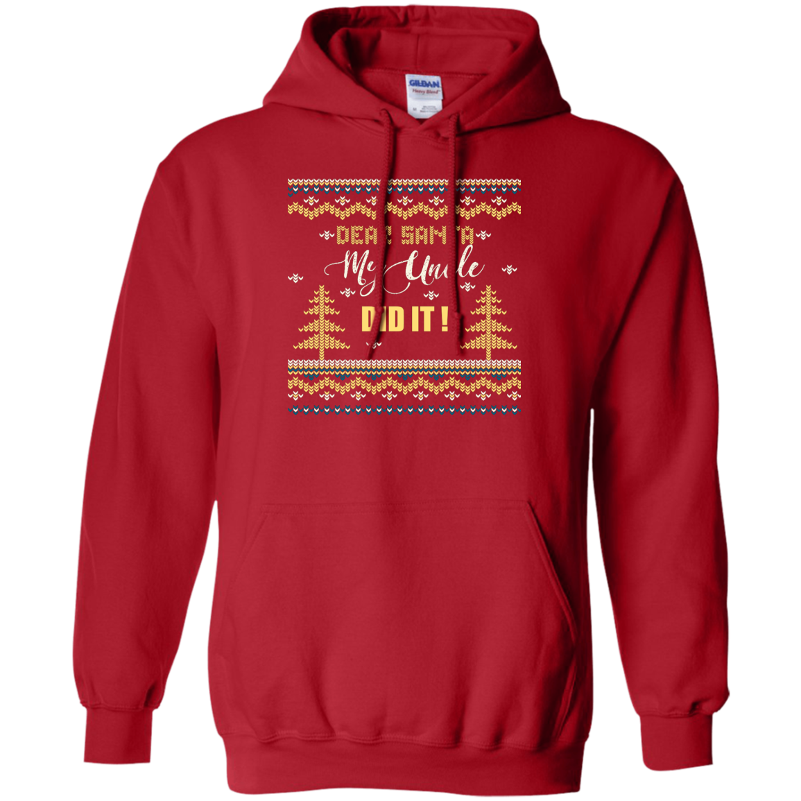Christmas T-shirt Dear Santa My Uncle Did It Red