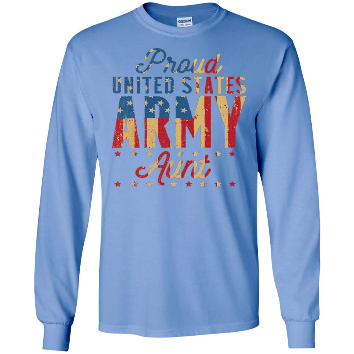 Proud United States Army Aunt Us Shirt Carolina Blue
