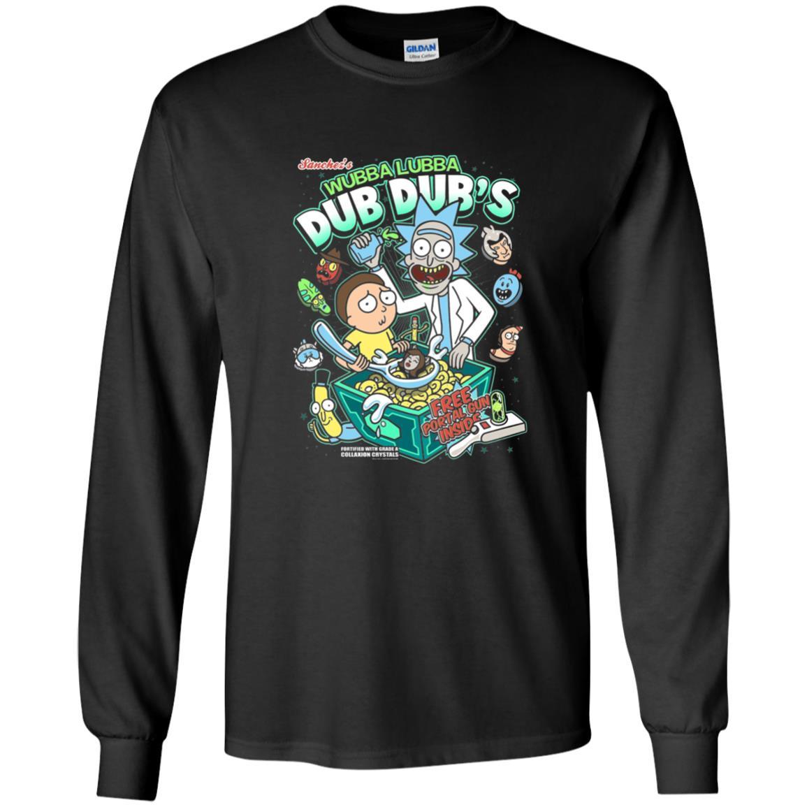 Movie T-Shirt Wubba Luba Dub Dub's Cereal Black Small