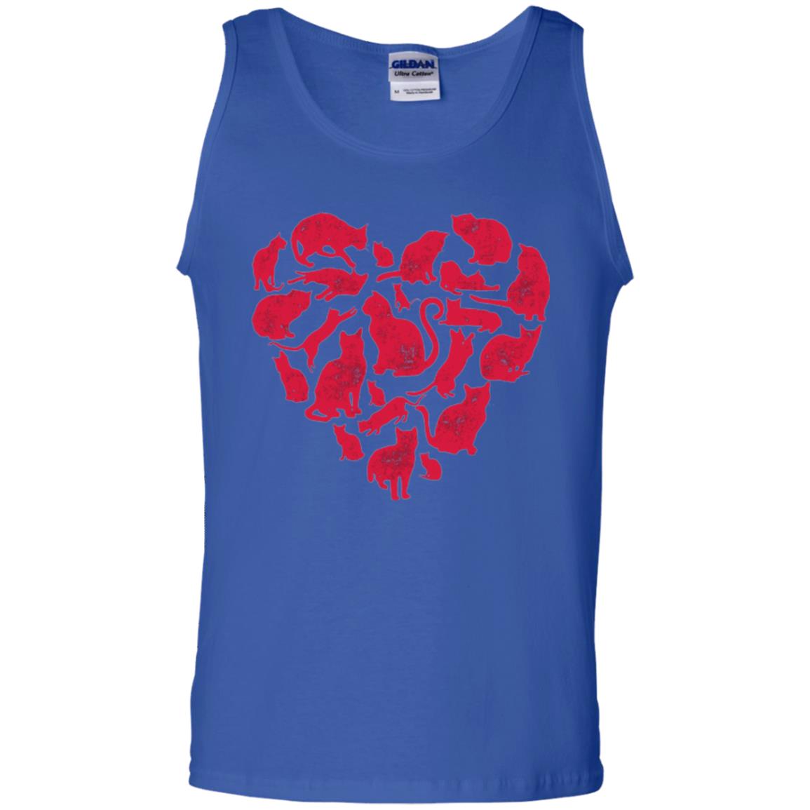 Valentines Day Cat T-shirt Royal