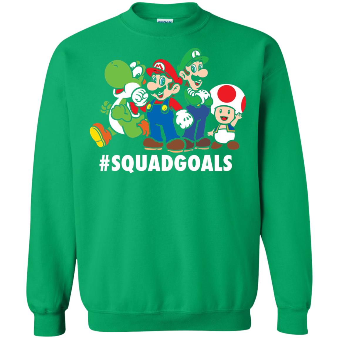 Nintendo Super Mario Luigi #squadgoals Gamer T-shirt Irish Green