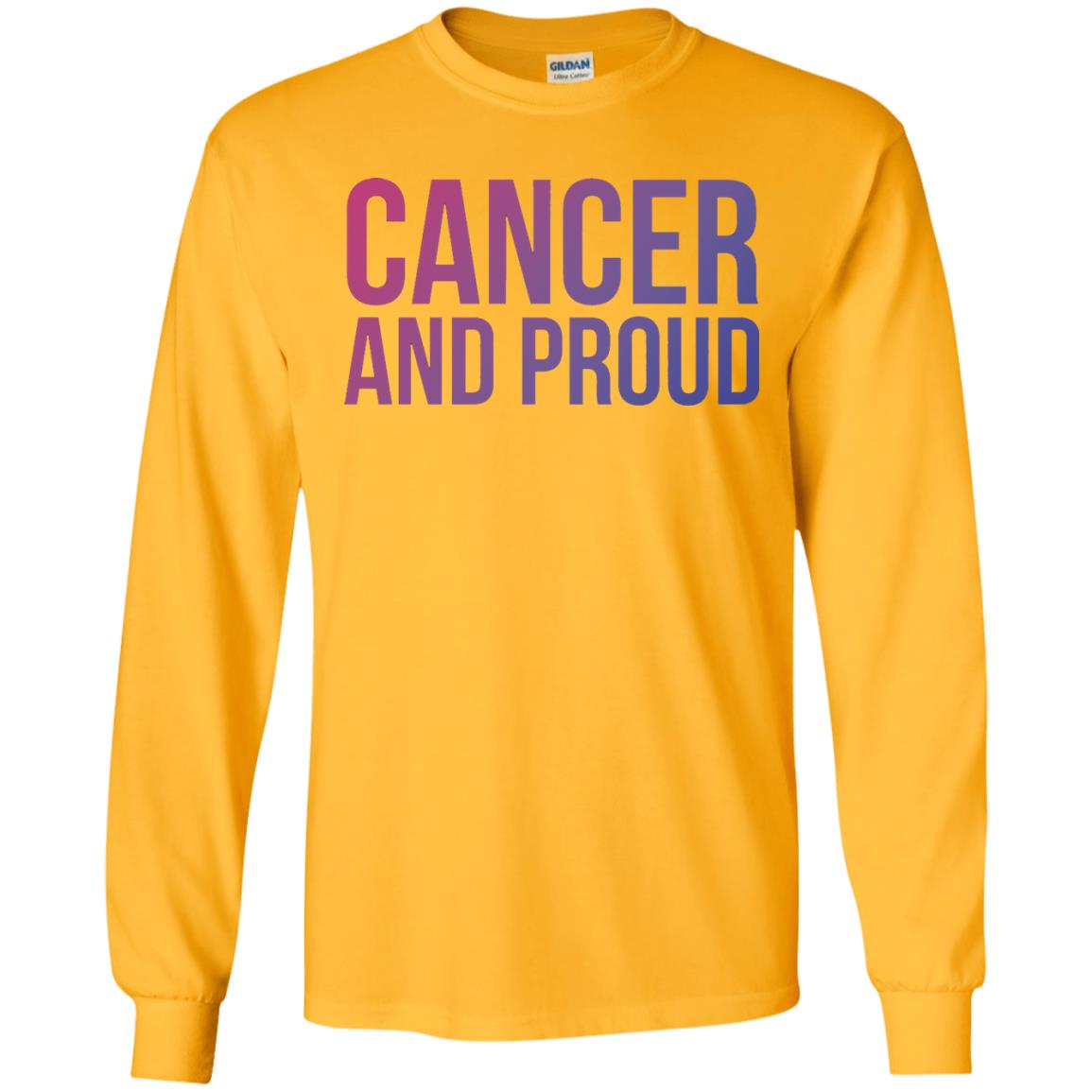 Cancer And Proud Lgbt Gear Bi Flag Gradient Shirt Gold