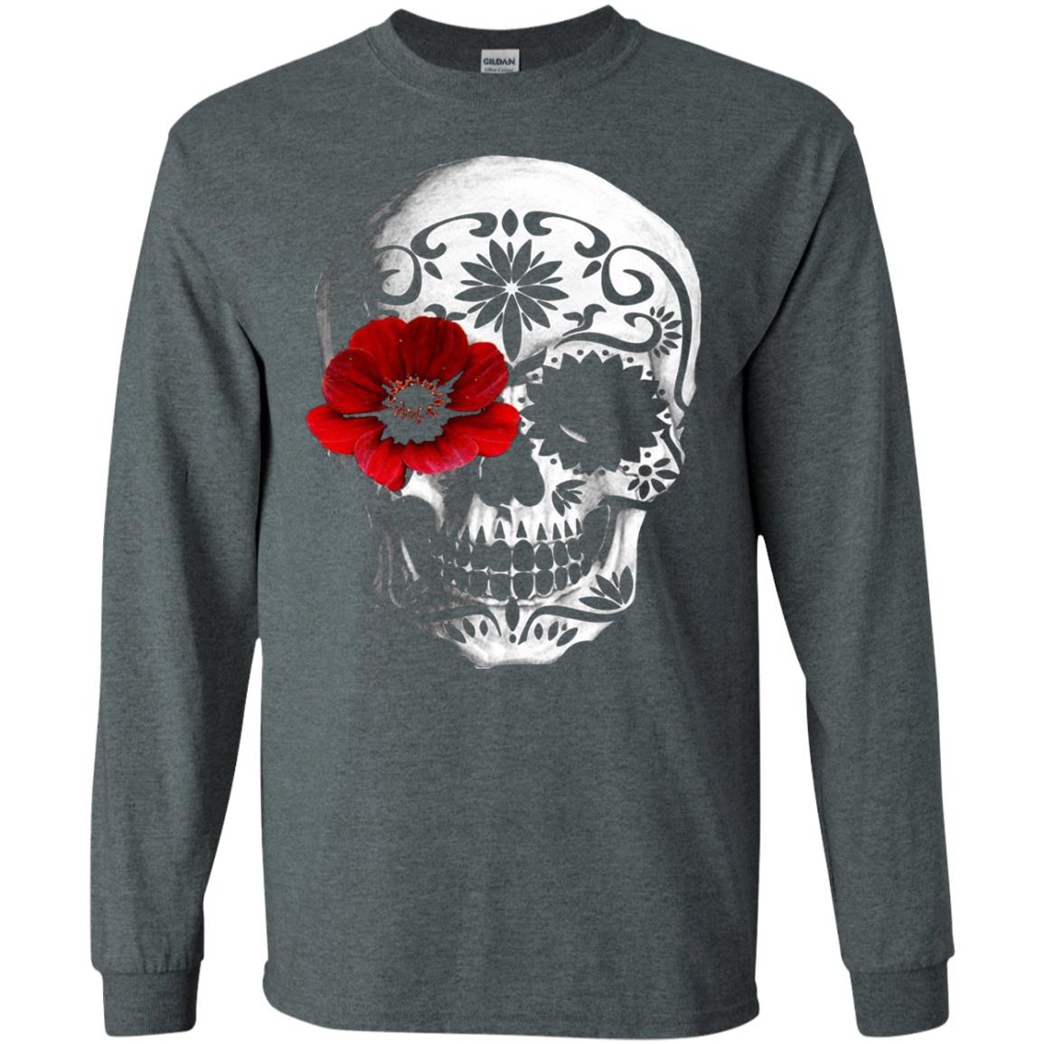 Day Of The Dead Sugar Skull Cinco De Mayo Shirt Dark Heather