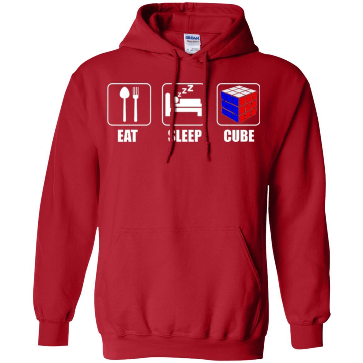 Rubik Lover T-shirt Eat Sleep Cube T-shirt Red