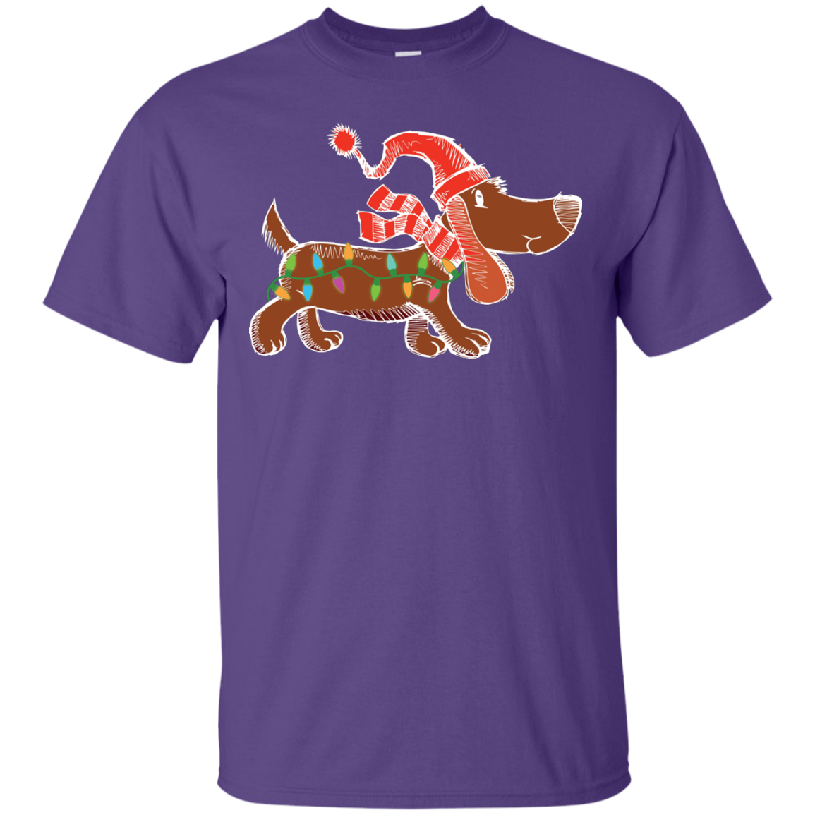 Dog Lover T-Shirt Christmas Lights Labrador Retriever Dog Lover Purple