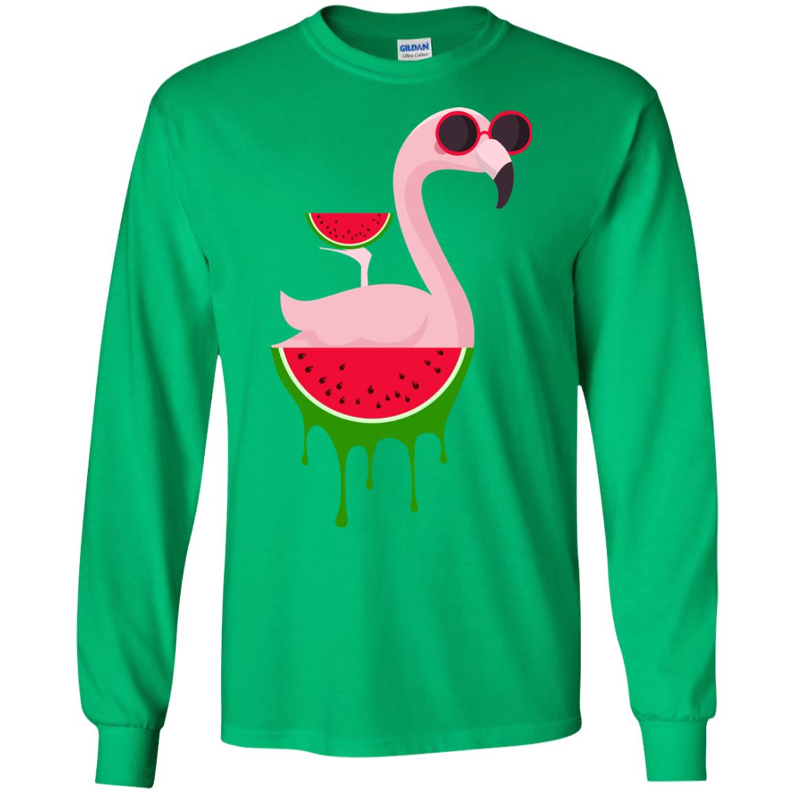 Watermelon Flamingo Funny Summer Melon Fruit Shirt Irish Green