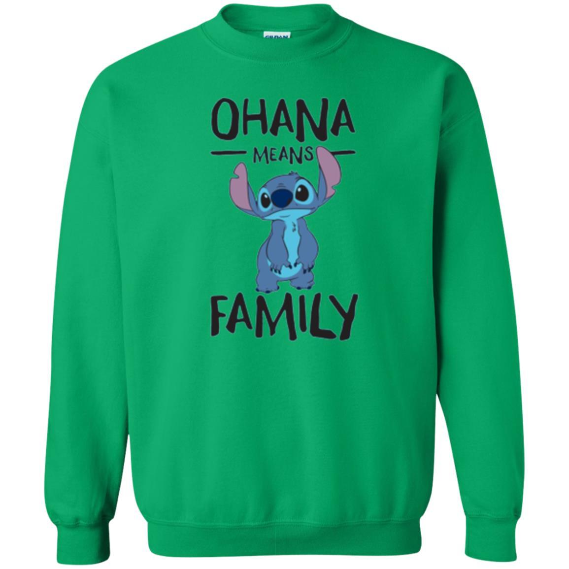 Disney Stitch T-shirt Ohana Means Family Irish Green