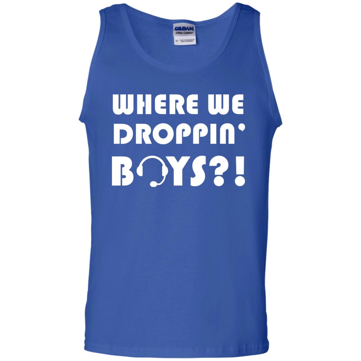 Where We Dropping Boys Gamer Shirt Royal