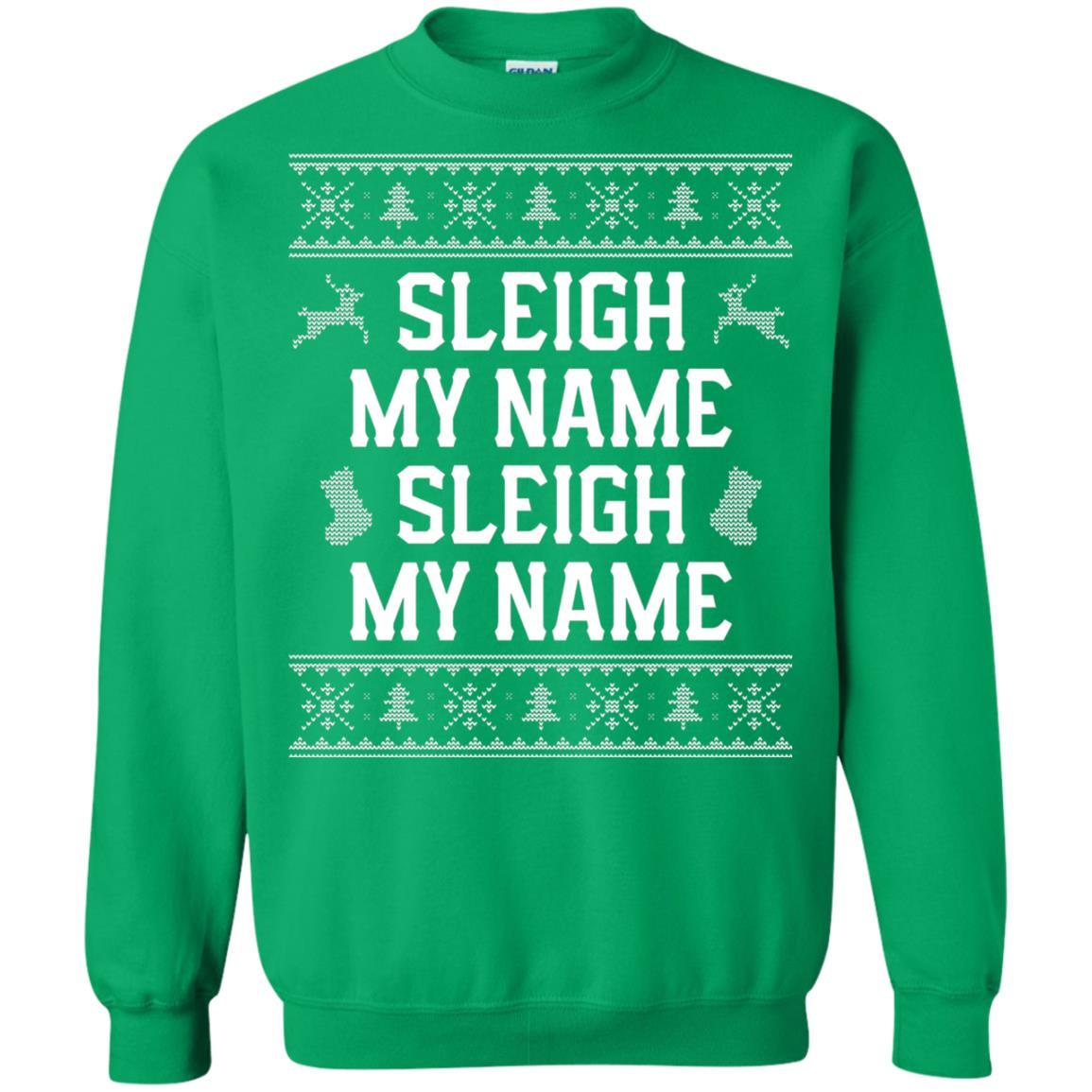 Christmas T-shirt Sleigh My Name Irish Green