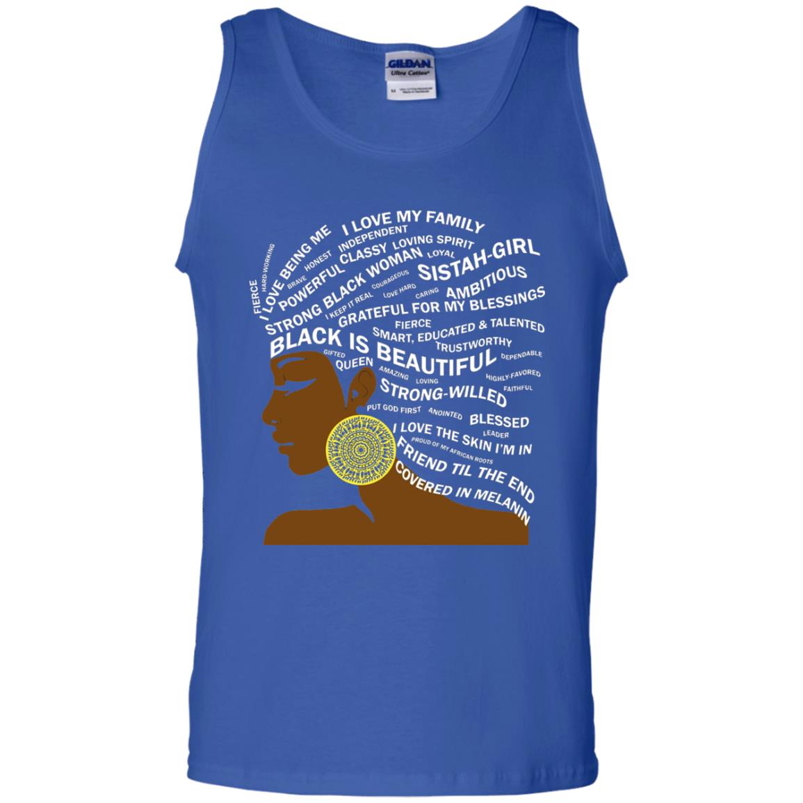 Black Is Beautiful Black History Month Word Art T-shirt Royal
