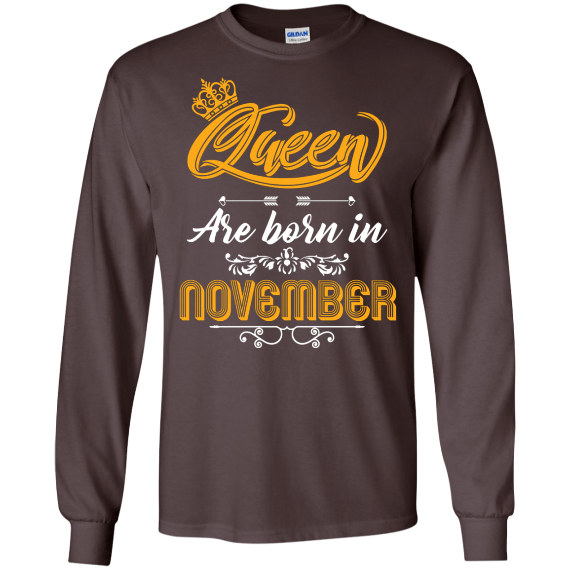Brithday T-Shirt Queen Are Born In November Dark Chocolate