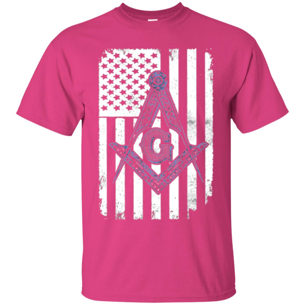 Freemason Usa Flag Logo Freemasonry America T-shirt Heliconia