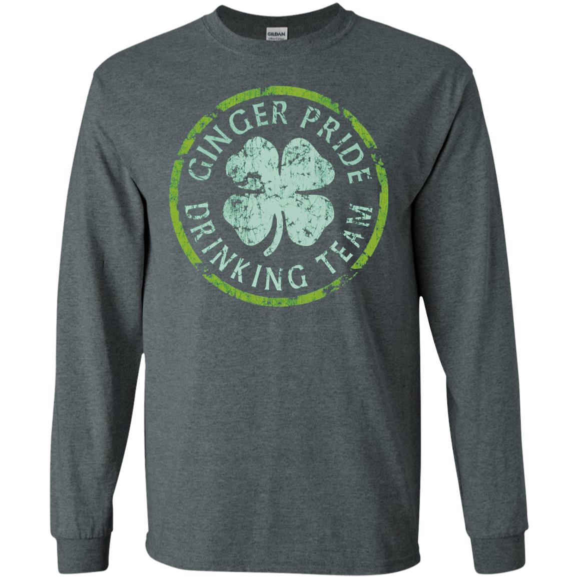 Funny Ginger Pride Drinking Team Irish T-shirt Dark Heather