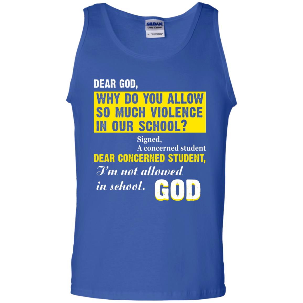 Anti Gun T-shirt Dear God Why Do You Allow So Much Violence In Our School Royal