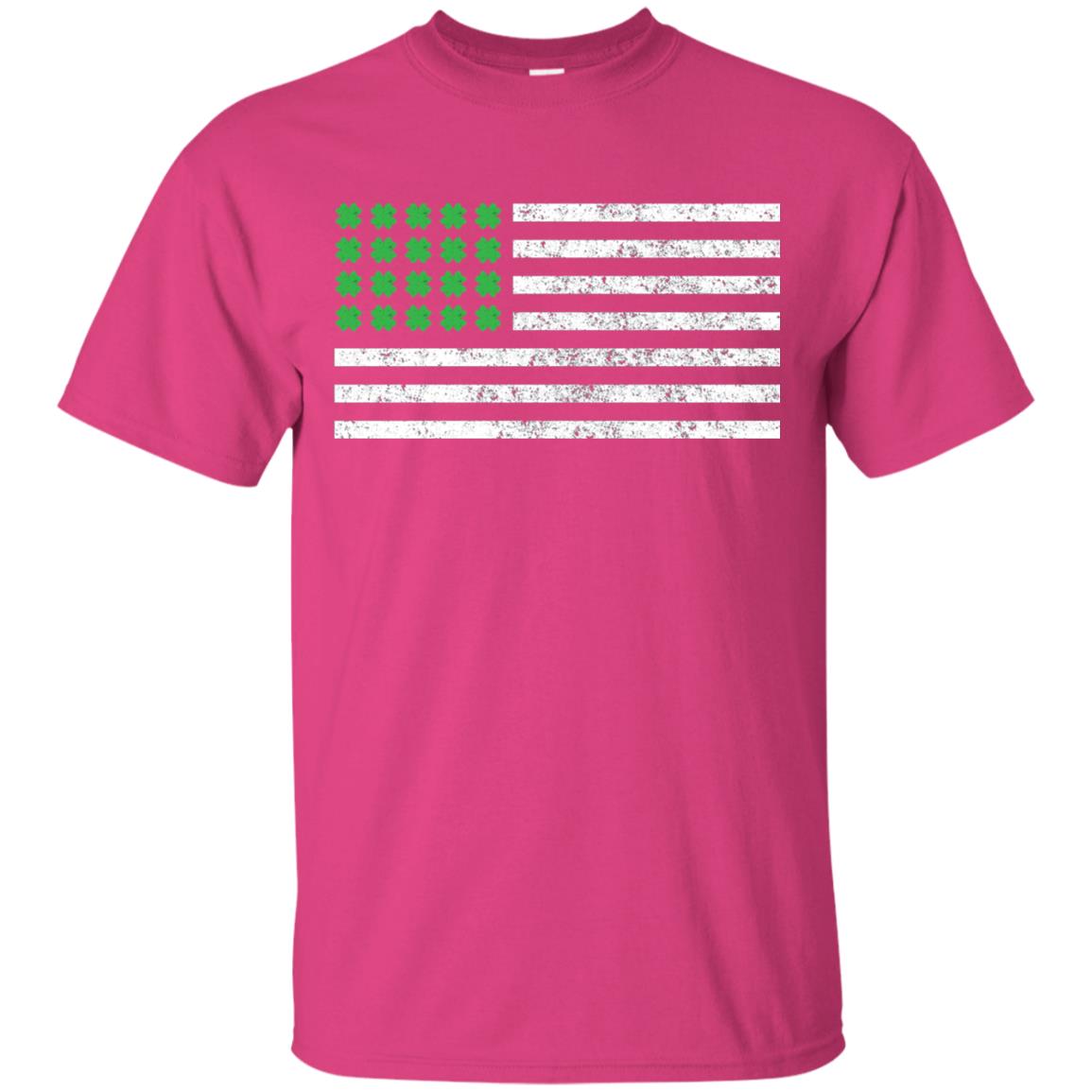 Usa Flag With Irish Shamrock St Patricks Day T-shirt Heliconia