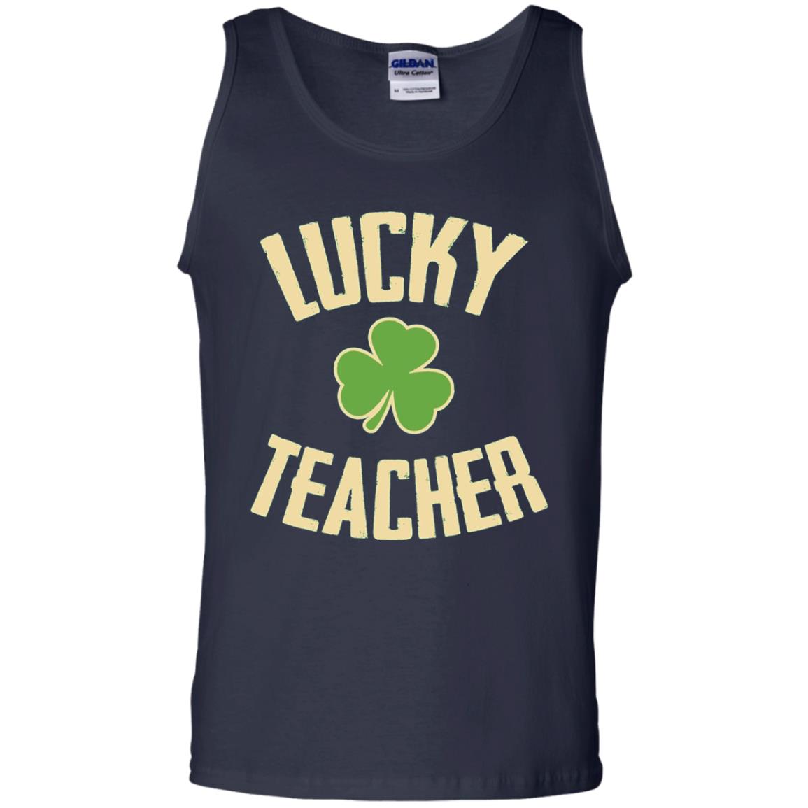 Lucky Teacher Shirt St. Patrick_s Day T-shirt Navy