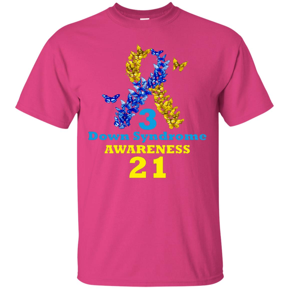 Down Syndrome Awareness Shirt Blue And Yellow Ribbons Heliconia