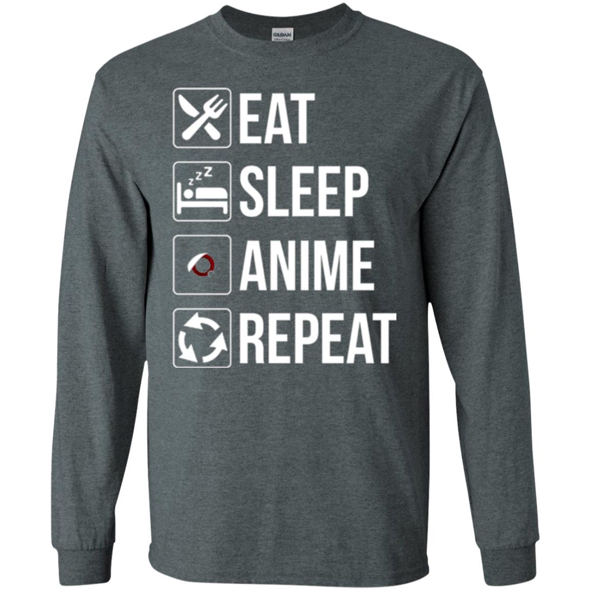 Anime Lovers T-shirt Eat Sleep Anime Repeat Dark Heather