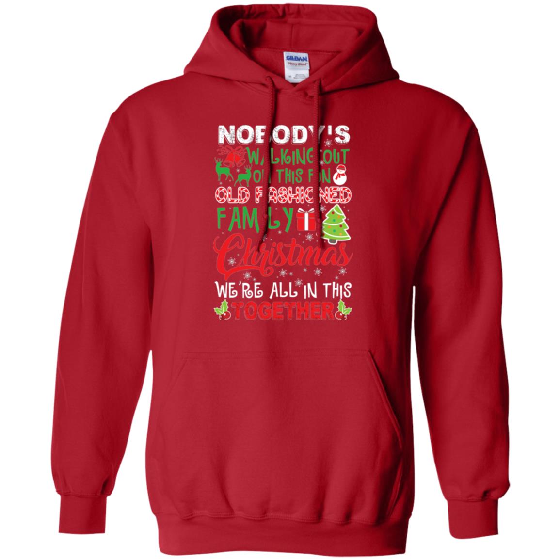 Christmas T-shirt We_re All In This Together Red