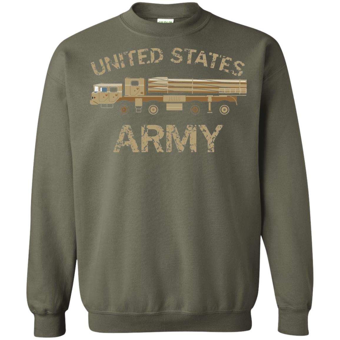 United States Army Missile Truck Vehicle Grunge T-shirt Military Green