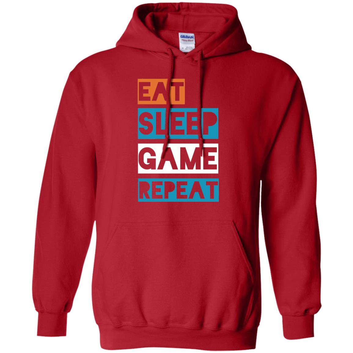 Eat Sleep Game Repeat Video Gamer Player T-shirt Red