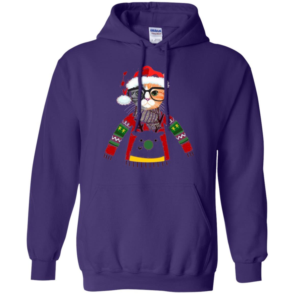 Christmas T-shirt Cat Lover Meowy Christmas T-shirt Purple