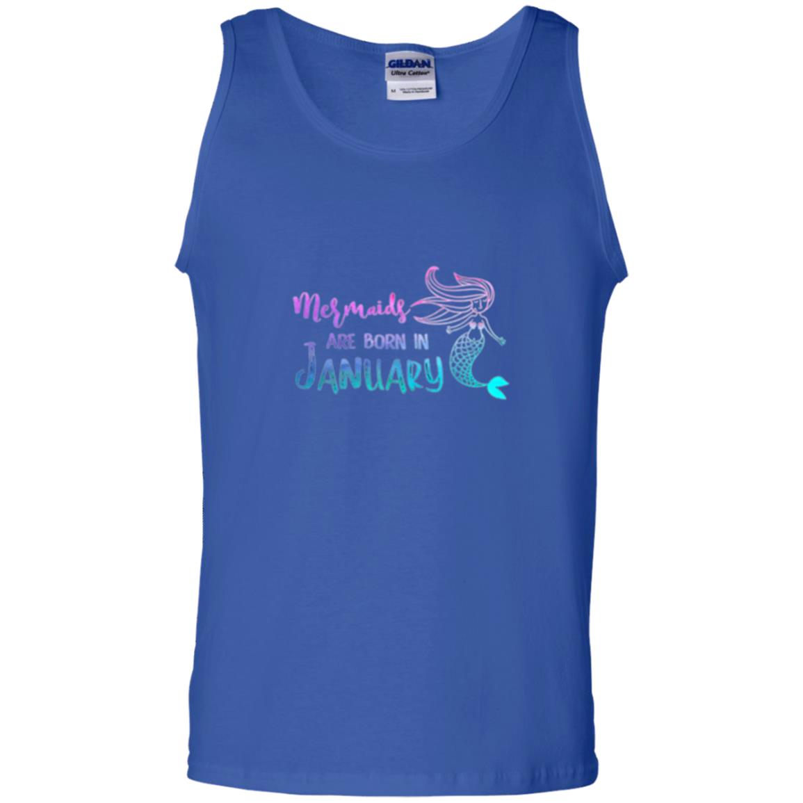 Mermaids Are Born In January Birthday T-shirt Royal
