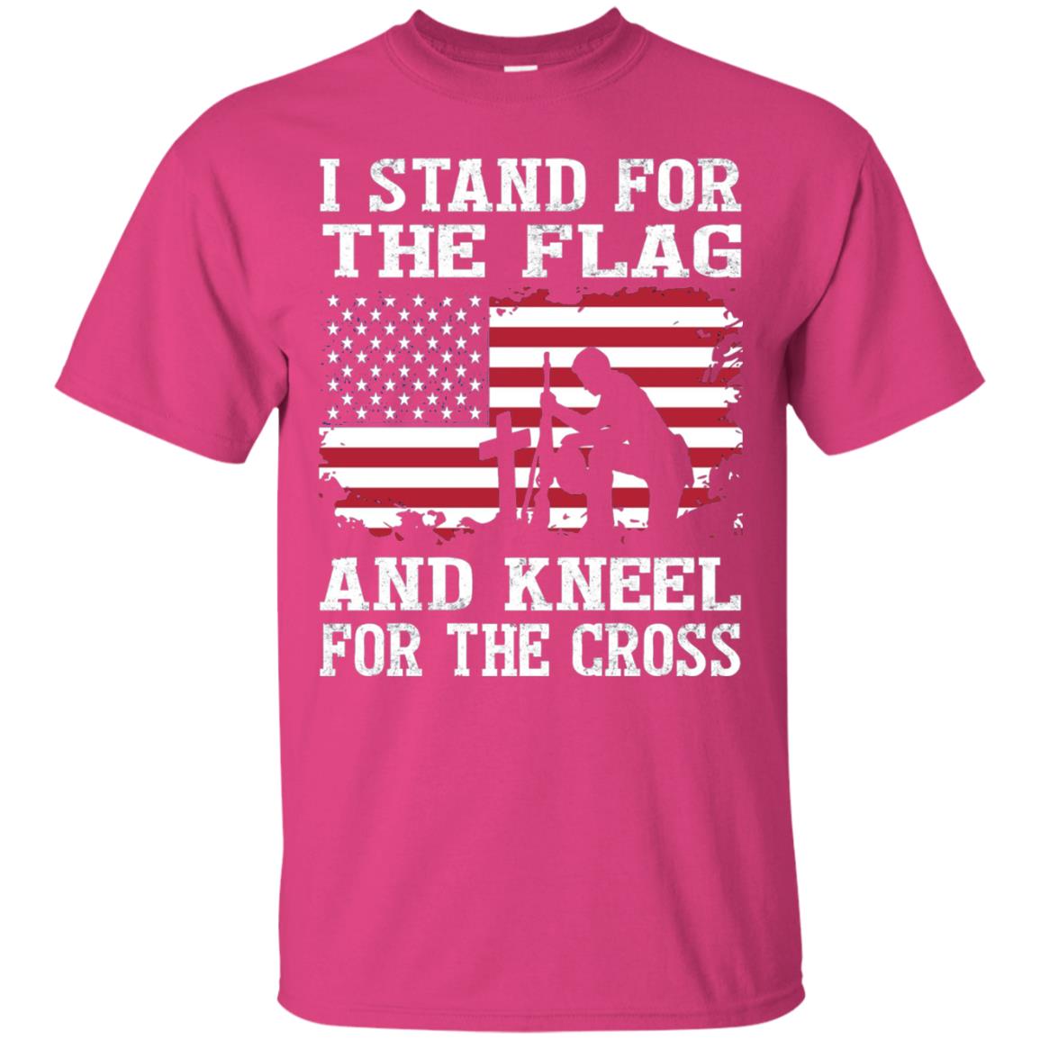 I Stand For The Flag And Kneel For The Cross Military T-shirt Heliconia