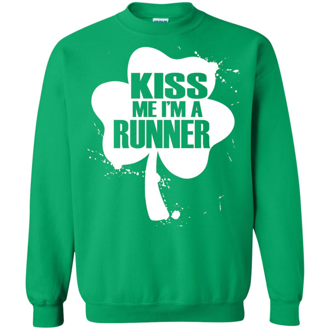 Kiss Me I_m Runner St. Patrick_s Day T-shirt Irish Green