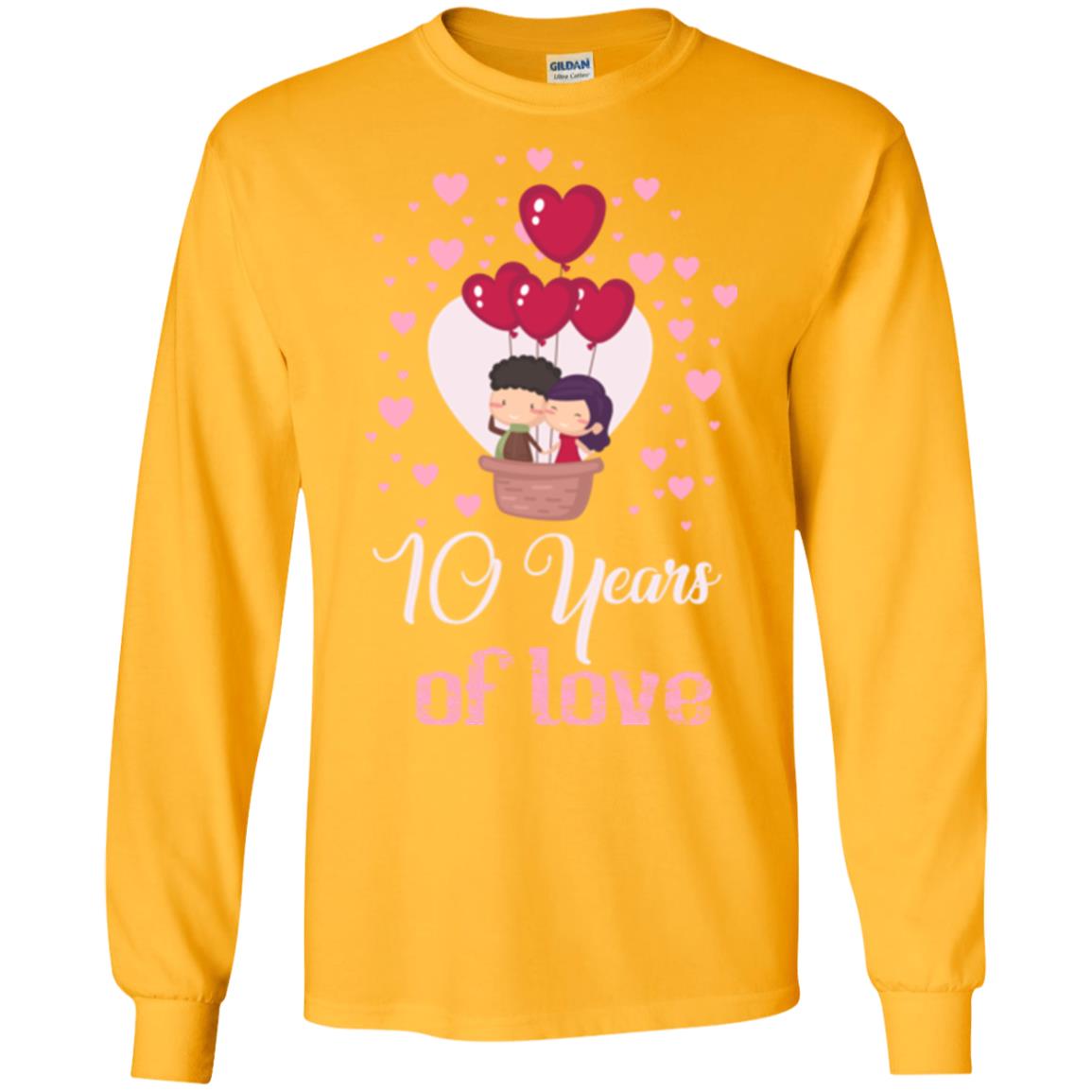 10th Aniversary T-shirt 10 Years Of Love Gold