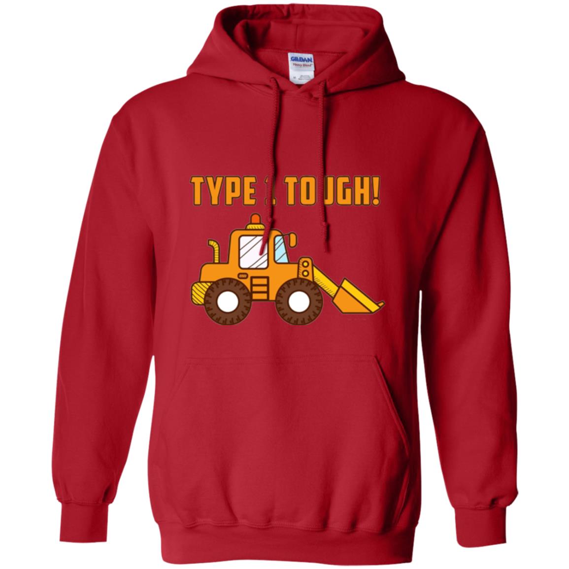 Type 1 Tough Bulldozer Diabetic Diabetes T-shirt Red