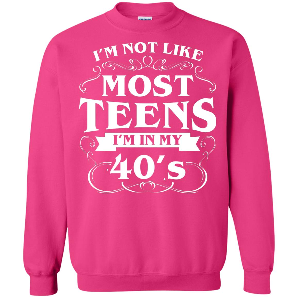40th Birthday Shirt Im Not Like Most Teens Im In My 40's Heliconia