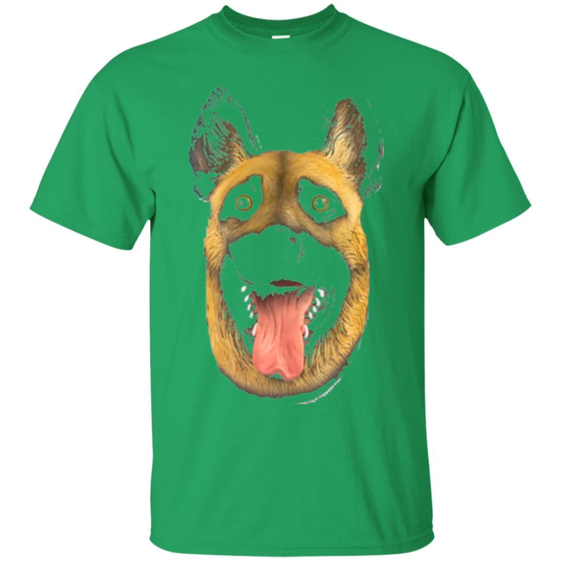 Dog Lover T-shirt Creepy Dog Head T-shirt Irish Green