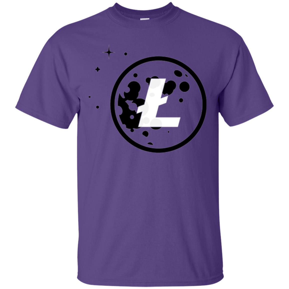 Litecoin Moon Logo Cryptocurrency T-shirt Purple