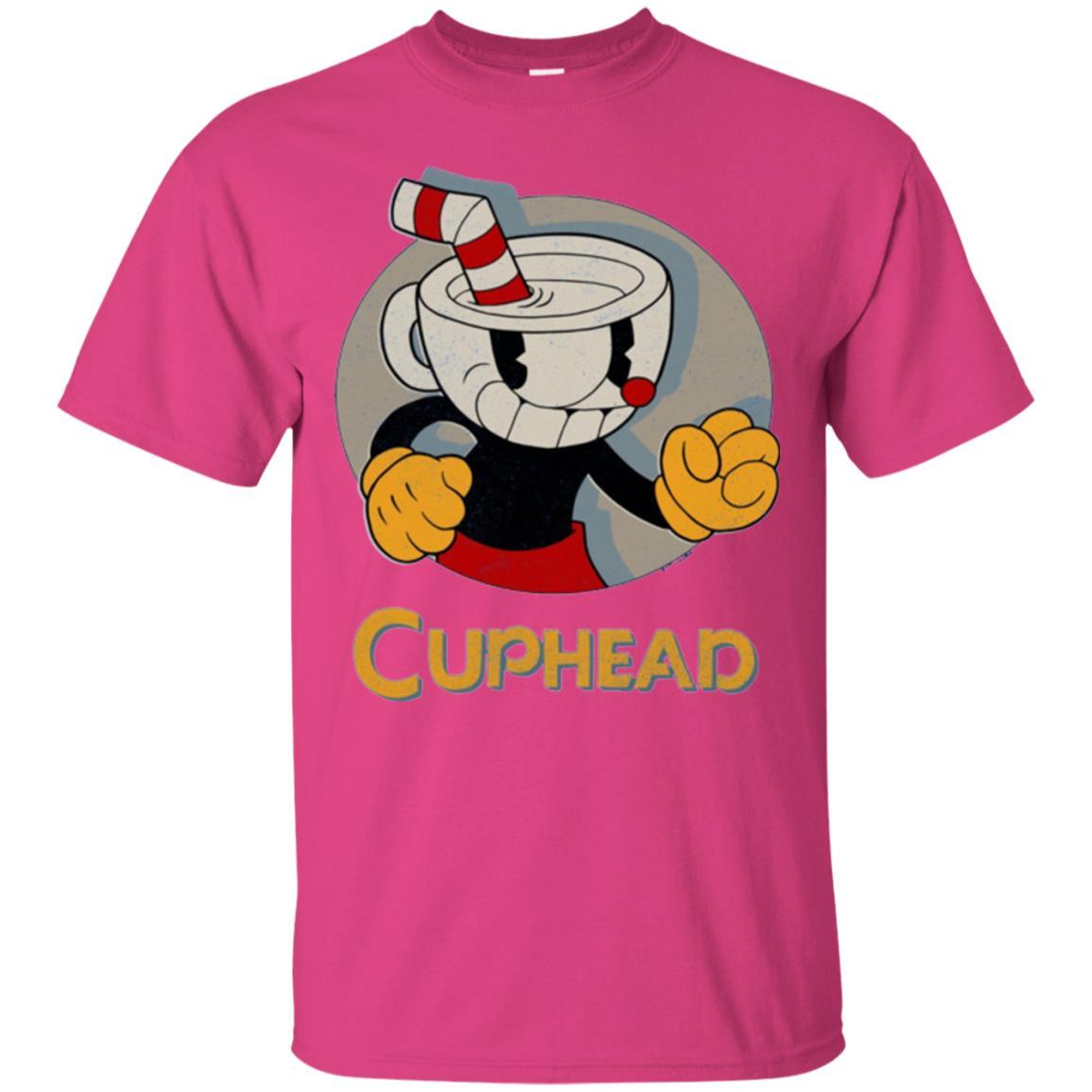 Cuphead Circle Shadow Profile Vintage Graphic T-shirt Heliconia