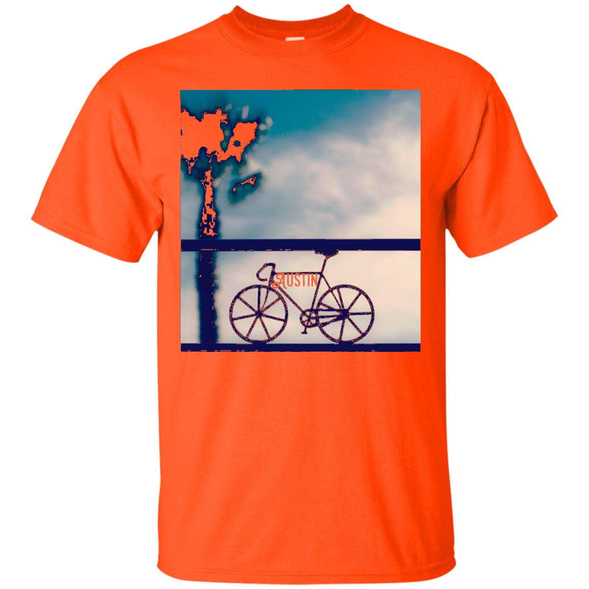 Biking In Austin T-shirt Orange