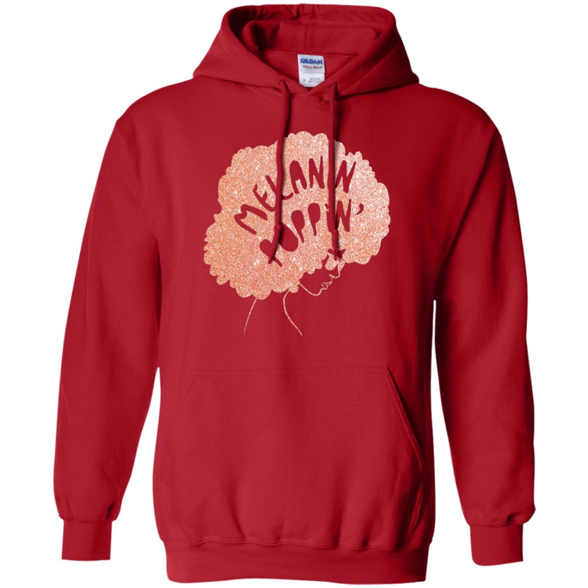 Melanin Poppin Black Beauty African Pride Rose Gold T-shirt Red