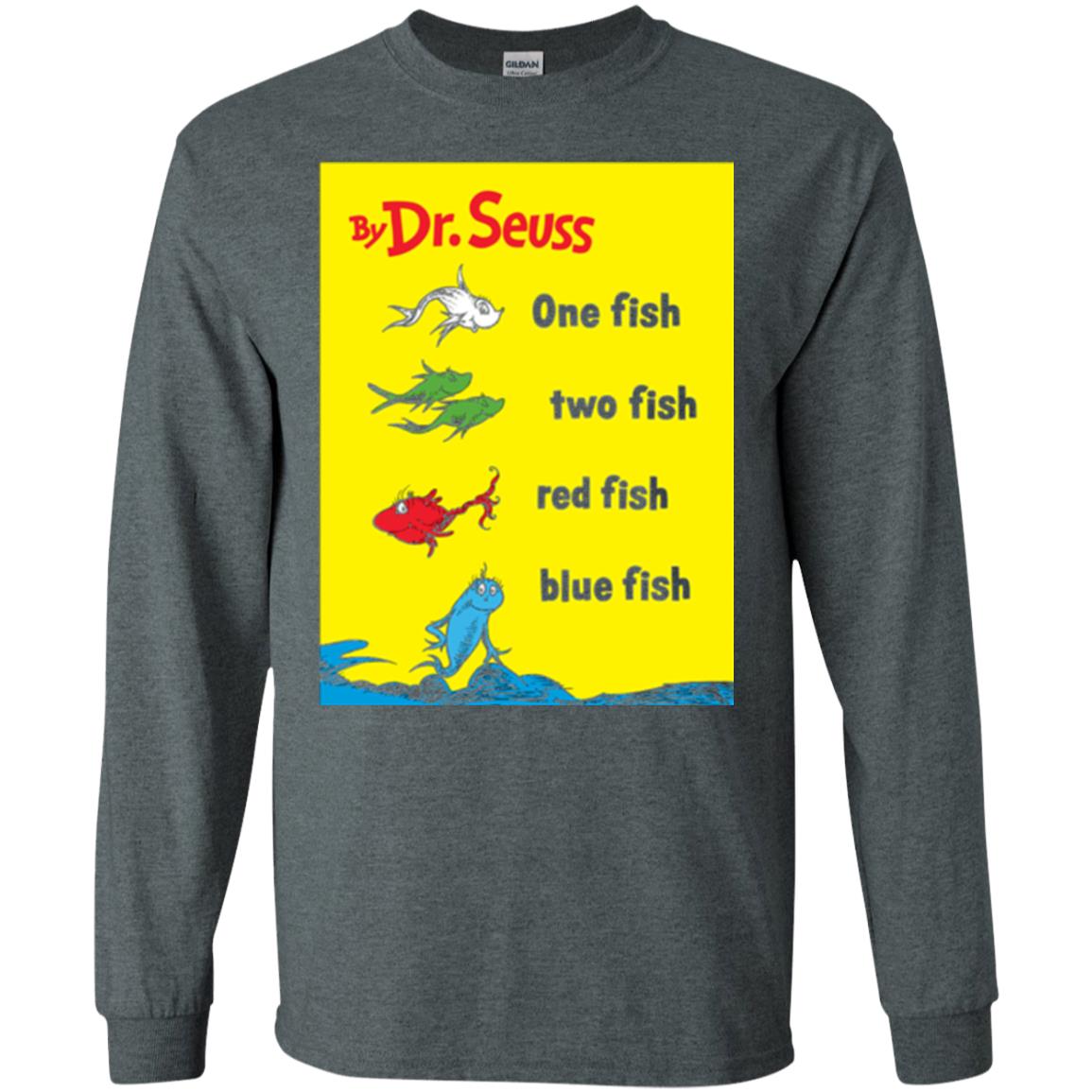 Dr. Seuss One Fish Two Fish Book Lover T-shirt Dark Heather
