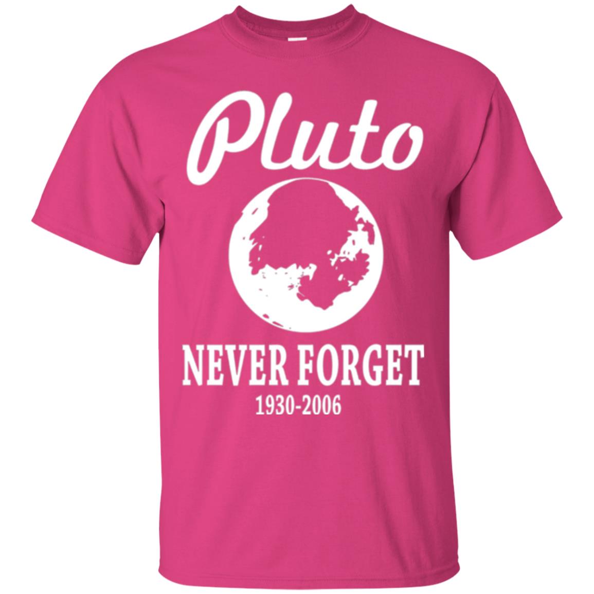 Pluto Never Forget T-shirt Heliconia