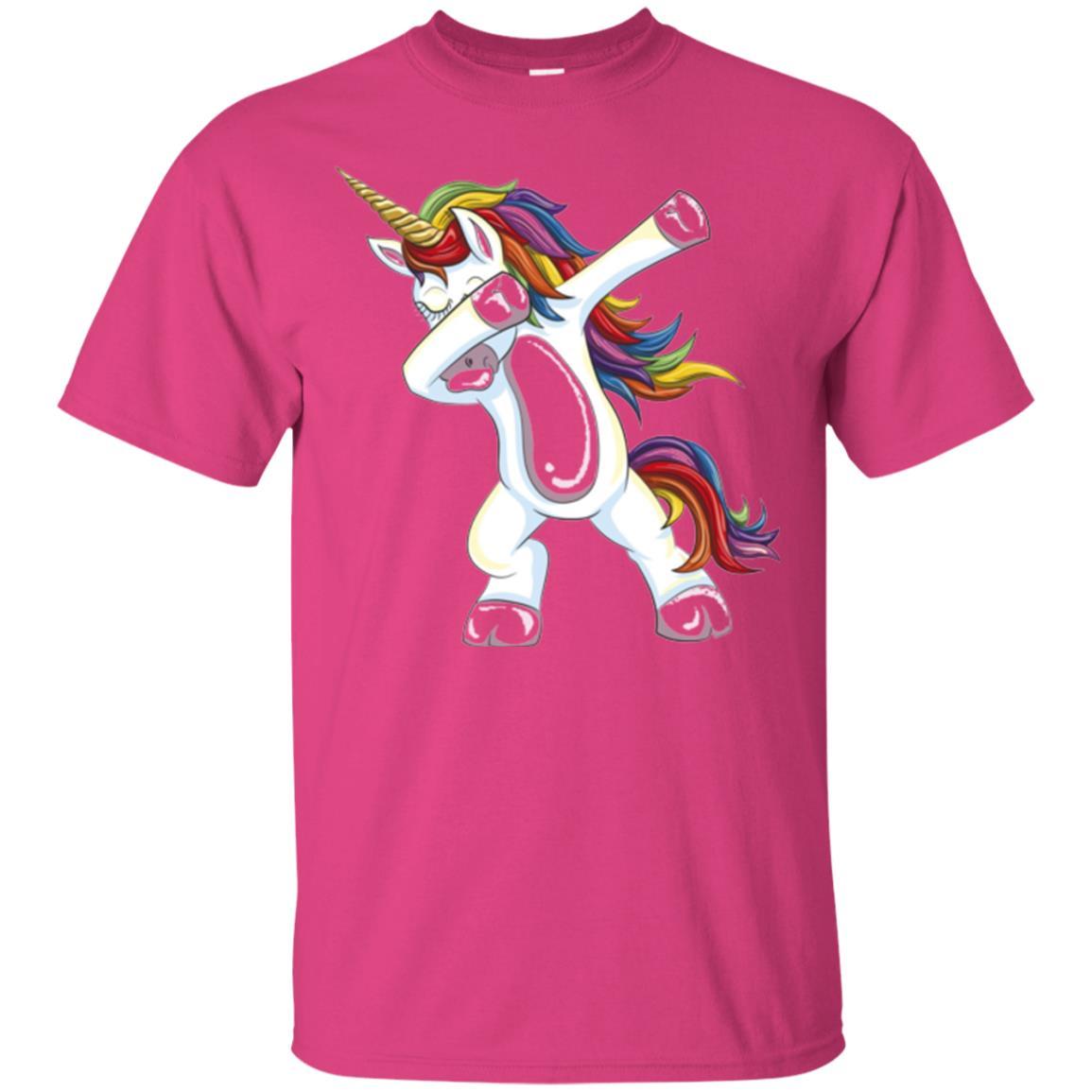 Funny Unicorn T-shirt Dabbing Unicorn T-shirt Heliconia