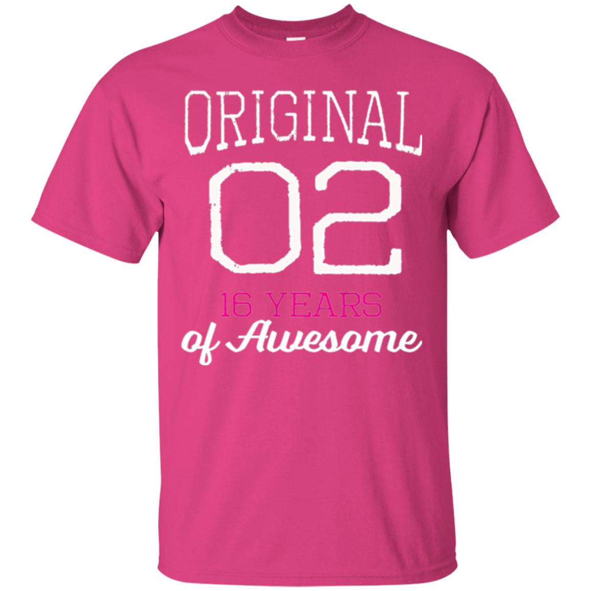 16th Birthday T-shirt Cute Original 2002 16 Years Of Awesome Heliconia