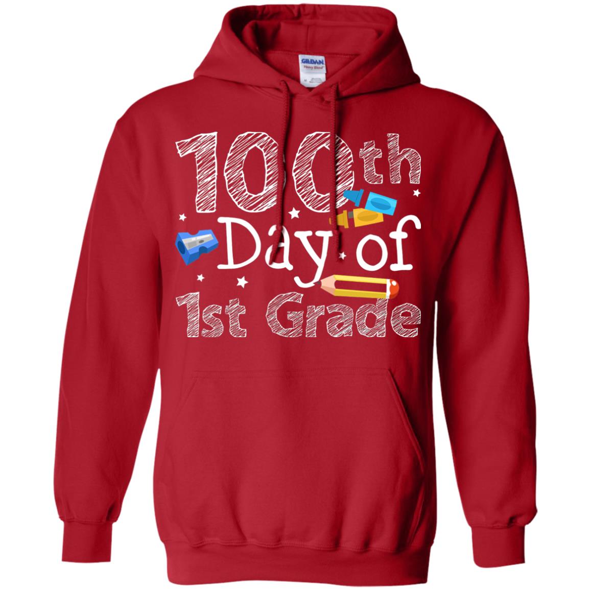 100th Day Of 1st Grade Kindergarten T-shirt Red