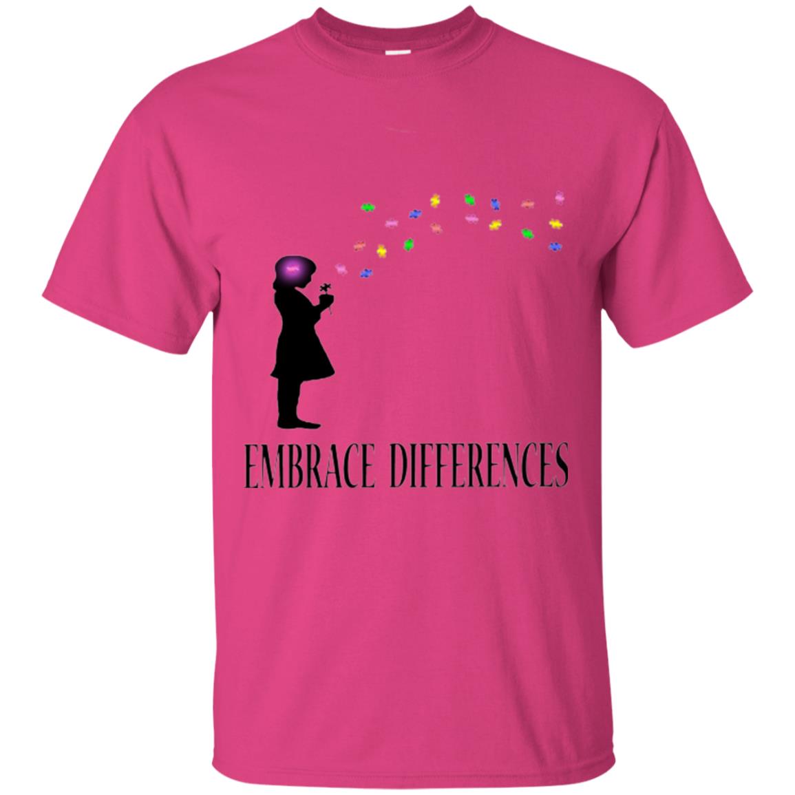 Autism Awareness T-shirt Embrace Differences T-shirt Heliconia