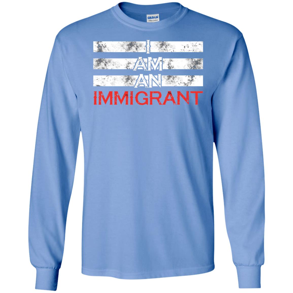 Migrant T-shirt I Am An Immigrant Carolina Blue