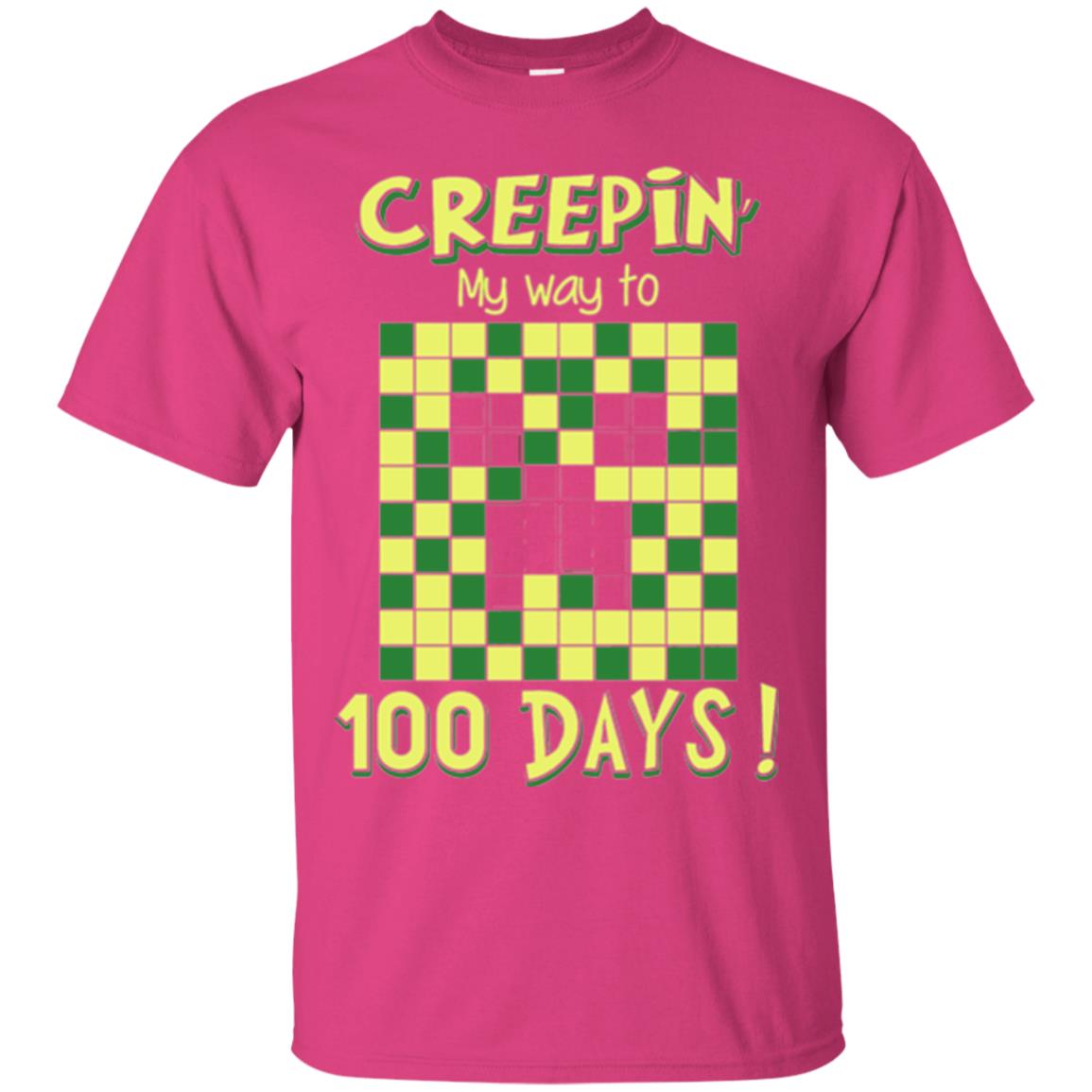 Teacher T-shirt Creepin My Way To 100 Days Heliconia