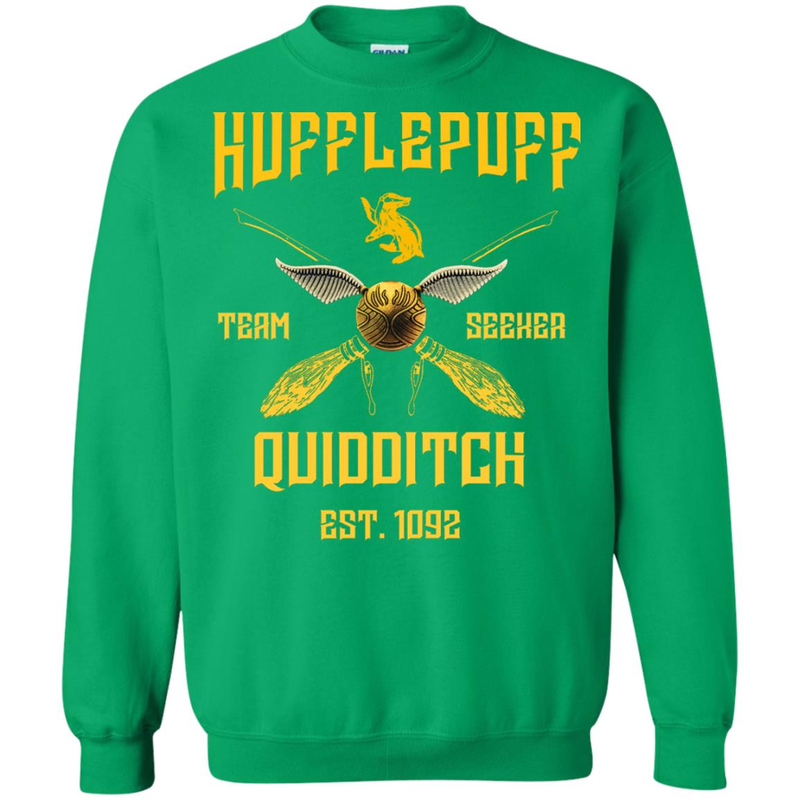 Hufflepuff Quidditch Team Seeker Est 1092 Harry Potter Shirt Irish Green