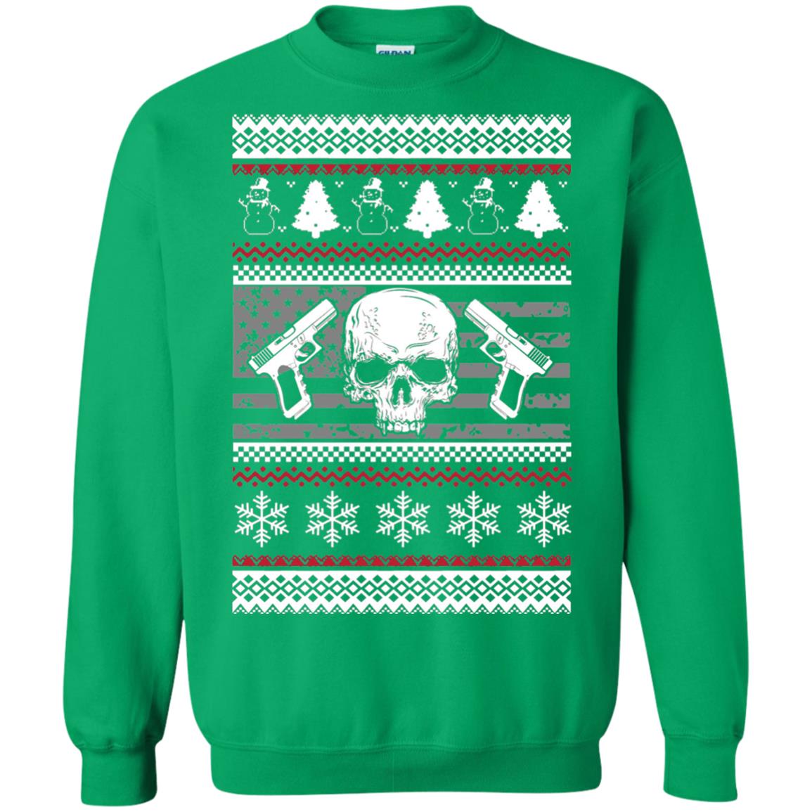 2nd Amendment Ugly Christmas Xmas Guns Irish Green