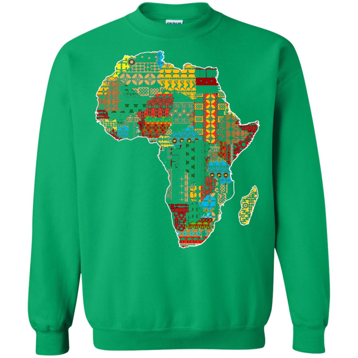 African Pride Traditional Ethnic Pattern Africa Map Shirt Irish Green
