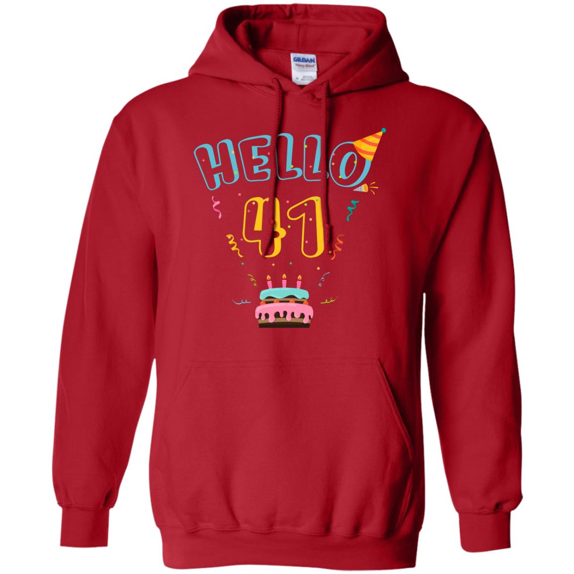 Hello 41 Forty One 41st 1977s Birthday Gift Shirt Red
