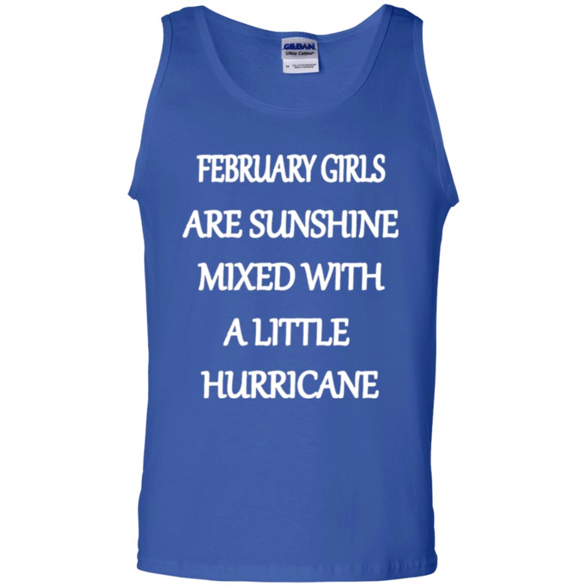 February Girls Are Sunshine Mixed With A Little Hurricane T-shirt Royal